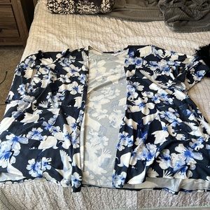 LulaRoe cardigan with flowers and cranes